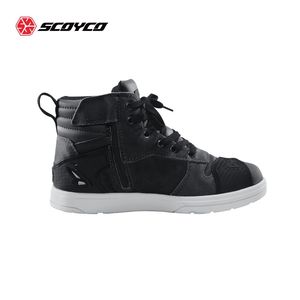 SCOYCO Zapatos de motocicleta Protección de tobillo impermeable Fácil de limpiar <span class=keywords><strong>Botas</strong></span> de carreras de calle de cuero encerado <span class=keywords><strong>vintage</strong></span> - Product Image 4