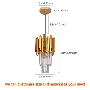 定制现代水晶吊灯金色悬挂餐厅照明天花板照明吊灯吊灯 - Product Image 3