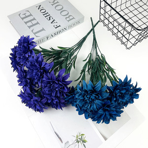 Bouquet de dahlias artificiels à 7 têtes, fleurs en soie de 40 cm, décoration d'intérieur, accessoires de photographie de mariage - Product Image 3
