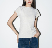 T-shirts basiques décontractés à manches courtes et col rond pour femmes et jeunes filles – Collection été