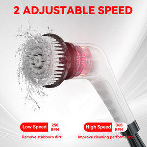 Nettoyeur électrique rotatif sans fil pour le nettoyage de la salle de bain avec une longue poignée, brosse de nettoyage électrique - Product Image 4