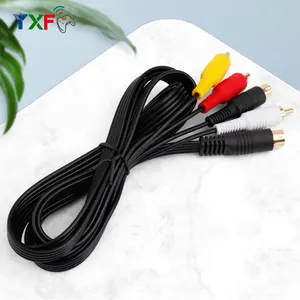 Gold Plating/Nickle Plating Plug Hot Sale Durable 1.8M 6ft Audio S Video AV Cable For Sega For Saturn A/V RCA Connection Cord