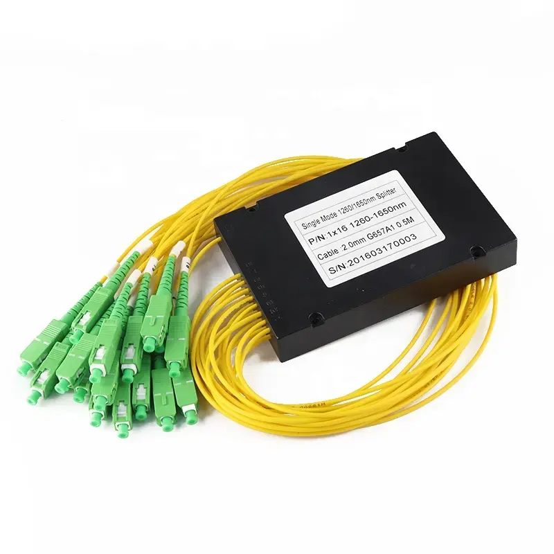 FTTH ABS Cassette Type Fiber Optic PLC Splitter 1x8 1x16 SC fiber optic splitter box type PLC splitter