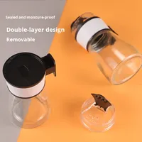 Bouteille à sel en verre avec couvercle hermétique pour le dropshipping, distributeur de poudre d'épices pour la cuisine domestique