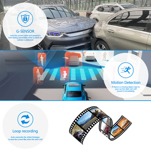 4 kênh Dash Camera 1080p * 4 phía trước phía sau và bên trong, được xây dựng trong GPS Wifi siêu đêm tầm nhìn miễn phí 32GB thẻ bãi đậu xe màn hình - Product Image 5