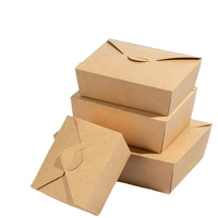 Boîte à lunch personnalisable en papier kraft brun jetable, recyclable, de qualité alimentaire, pour sushis, salades, sandwichs, emballages à emporter