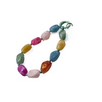Correa de Lujo con Cuentas de Piedra Natural para Mujer, Hecha a Mano, Cordón de Plástico Antipérdida, Pulsera, Llavero, Accesorio