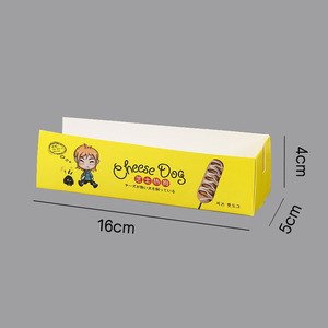 Wholesale Biodegradable Kraft Paper Cardboard Hot Dog Corn Dog Snack Box With Lid