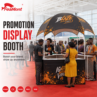 Kiosque de marketing portable FEAMONT avec installation rapide pour événements de rue, stand promotionnel en forme de dôme, affichage pour activation de marque