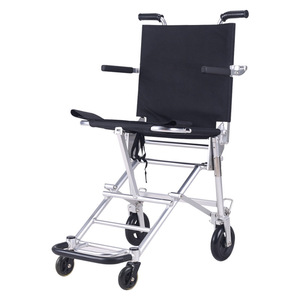 Silla de Ruedas Manual Plegable Ligera de Aluminio Negra, Ayuda de Movilidad Portátil para Viajes para Personas Mayores - Product Image 1