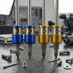Adaptador de Punta de Destornillador Magnético de Aluminio de Aviación de 6.35mm, Antideslizante, Dorado y Azul, 5 Piezas, para Uso Intensivo - Product Image 6