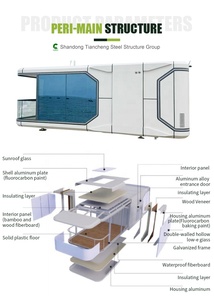 Hôtel de plein air Facile à installer Petites villas à <span class=keywords><strong>bas</strong></span> <span class=keywords><strong>prix</strong></span> Décoration raffinée Maison de conteneur mobile portable moderne de luxe pour l'extérieur - Product Image 4