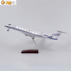 Modelo de Avión LED Desmontable, Jet de Negocios a Escala 1/75, Prototipo de Gulfstream G650 con Soporte, Personalizado - Product Image 1