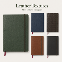 Carnet de luxe personnalisé en cuir PU noir grainé A5, reliure cousue, inserts rechargeables, couverture souple, journal premium, cadeau avec logo, export en gros