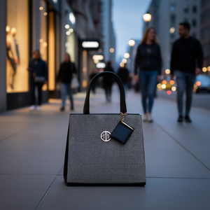Sac à main fourre-tout décontracté Fana Isadora Cuadriblanco 1 grande capacité pour femmes avec finition métallisée, motif géométrique, matériau végétalien - Product Image 2