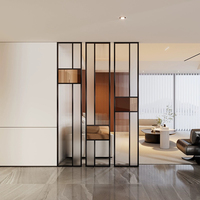 Cloison de séparation en verre et acier inoxydable pour salon, design d'intérieur