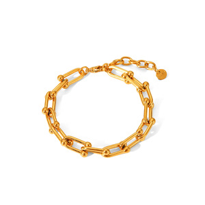 Conjunto de Joyería de Acero Inoxidable con Baño de Oro PVD, Diseño de Herradura en Forma de U, para Mujer, Regalo para Fiesta, Collar, Pulsera y Aretes - Product Image 5