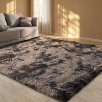 Tapis rectangulaire moderne en polyester peluche bleu étoile de mer, fabriqué à la machine, avec envers antidérapant en PVC, pour usage domestique et commercial