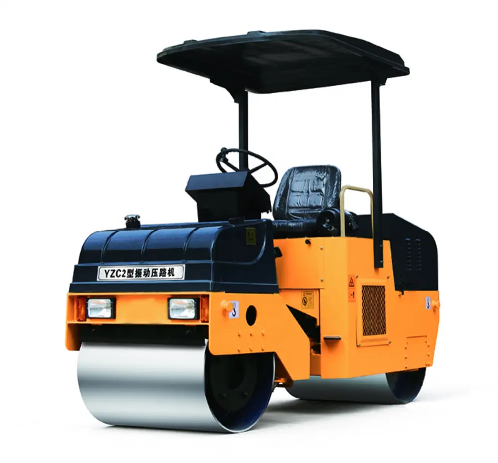 Compactador de asfalto de 2 toneladas, rodillo de carretera accionado por vibración, maquinaria de Proyecto de rodillo pequeño de carretera