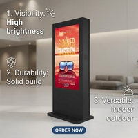 Affichage publicitaire vertical intelligent LCD 4K, écran tactile sur pied Android, signalisation numérique extérieure pour centre commercial
