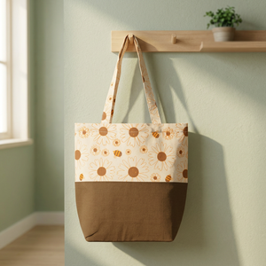 Eco-World Bags <b>Canvas</b> Tote Bag Solid Color Bohemian Style Open Closure Water Resistant Cotton Lining Daily Use Eco-Friendly - Product Image 2