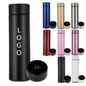Thermos de 500 ml, gobelet isotherme à double paroi, isolation sous vide en acier inoxydable, bouteille d'eau intelligente avec affichage de la température LED - Product Image 4