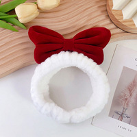 Nouveau Bandeau Élégant en Tissu Peluche avec Grand Nœud, Conçu pour le Lavage du Visage, Mignon, Fait Main, Accessoire Cheveux Femme, Performance Scénique, Dessin Animé