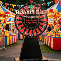 Roue de la Fortune Américaine Autoportante HUAXI en Acrylique et Métal, 1200mm, Rotation à 360 Degrés, Logo Personnalisé pour Événements Chanceux