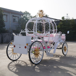 Carroza Eléctrica de Calabaza en Oferta, Vagoneta Metálica para Recorridos Turísticos en Parques y Ceremonias de Boda - Product Image 6