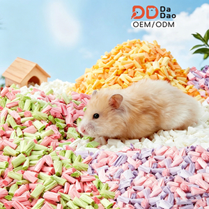 Litière en granulés de papier colorés pour hamster, faible teneur en poussière, sèche, éliminant les odeurs, fournitures de litière pour petits animaux - Product Image 1