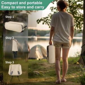 Sillas Plegables Portátiles de Metal Ligero con Altura Ajustable, Bolsa de Transporte y Bolsillos Laterales para Camping, Playa, Pesca y Picnic - Product Image 6