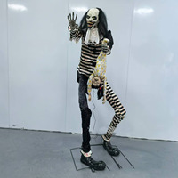 Animé drôle Joker debout fantôme électrique Swinging Clown Glowing Halloween Decor Horror Indoor Outdoor Props Animatronics