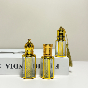 Commercio all'ingrosso vuoto fantasia 3ML 6ML 12ML oro Attar Arabian Oud ottagonale cristallo di vetro rotolo di profumo su bottiglie di olio di bottiglia <span class=keywords><strong>con</strong></span> <span class=keywords><strong>bastoncini</strong></span> - Product Image 6