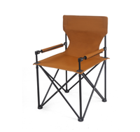 Chaise de camping de pique-nique légère, chaise pliante confortable avec table latérale réglable