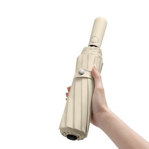 Paraguas para sol y lluvia, 48 varillas, 120 cm, apertura automática con botón, plegable en cuatro partes, diseño minimalista, para viaje, varillas de aleación, material de nailon. - Product Image 5