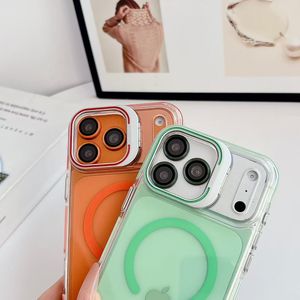 Coque de téléphone translucide dégradée avec béquille dissimulée pour objectif, antichoc et protectrice, pour <span class=keywords><strong>iPhone</strong></span> 15 14 Pro Max - Product Image 5
