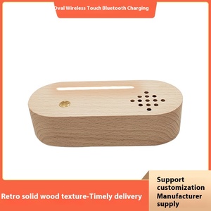 Lampe de chevet LED en bois de hêtre avec base <span class=keywords><strong>lumineuse</strong></span> USB, lumière blanche chaude, boîte à musique moderne <span class=keywords><strong>et</strong></span> écologique, mini décoration de chambre - Product Image 2