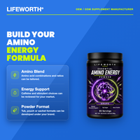LIFEWORTH Poudre Énergisante aux Amino-Acides de Raisin 65 Doses 0g Sucre Formule Favorable à la Récupération Musculaire 9g 585g