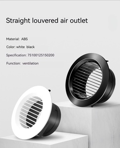 Difusor de Aire Circular de Plástico Blanco y Negro, Rejilla de Ventilación Redonda Ajustable para Techo, Económico, para Sistemas HVAC - Product Image 2