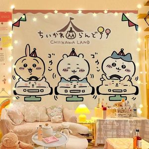 Tissu <span class=keywords><strong>d</strong></span>écoratif suspendu Chiikawa, motif dessin animé mignon, toile de fond Chiikawa, <span class=keywords><strong>d</strong></span>écoration de chambre <span class=keywords><strong>d</strong></span>'étudiant, chambre à coucher, chevet - Product Image 6