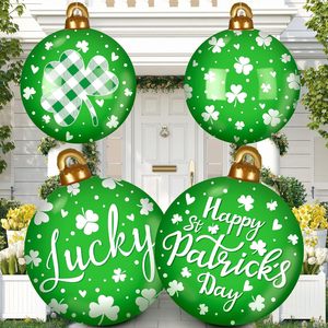 St Patrick's Day PVC Inflatable Ball 60Cm Clover Design Outdoor Yard Decorations Holiday Party Supplies - Product Image 1