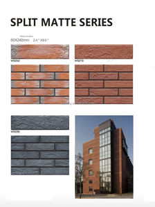 Đất sét đỏ đất nung clinker tường chia gạch mộc mạc ngoài trời và trong nhà tường mặt tiền thiết kế cho các bức tường bên ngoài trường học - Product Image 4