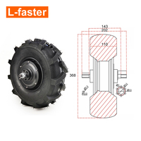 Kit de contrôleur de moteur à moyeu sans balais à double entraînement 500W avec pneu gonflable de 14 pouces L-faster pour petit véhicule agricole électrique