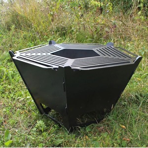 Décor géométrique géant de jardin extérieur Barbecue domestique personnalisé Foyer sur pied robuste - Product Image 1