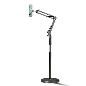 1.75m Lazy Bed Mobile Phone Tablet Floor Holder 360 Flexible Arms Adjustable Aluminum Mobile Phone Tablet PC Stand