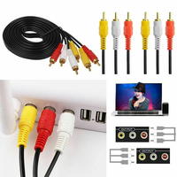 Haute qualité 1.5M 3M 5M AV Audio vidéo AUX Composite mâle Jack Plug PVC veste RCA vers RCA câble pour TV DVD TVPLUS câble