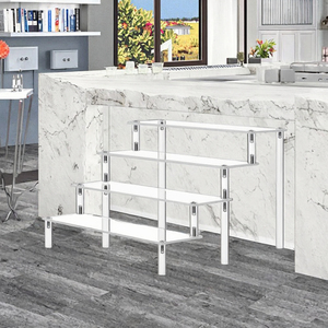 ชั้นวางโชว์อะคริลิคใสแบบพับได้4ชั้นชั้นชั้นจัดวางน้ำหอมแบบบุฟเฟ่ต์และที่วางคัพเค้ก - Product Image 3