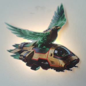 Tema espacial, luz de pared misteriosa, OVNI, decoración de pared de madera con luz regulable, luz de pared decorativa recargable para habitación de niño - Product Image 2