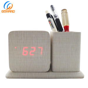 Regali promozionali fantasia per studenti sveglia con portapenne elettronico digitale in legno da scrivania a <span class=keywords><strong>LED</strong></span> - Product Image 6