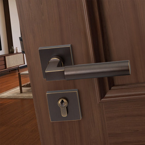 Mei Hong Solid Brass Door Lock CP22-89 Lever Handle Keyless Magnetic Silent Installation For Bedroom Door - Product Image 2
